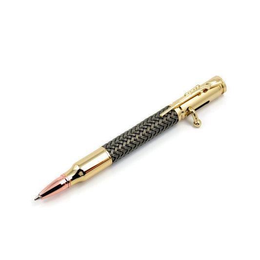 Braided Metal Bolt Action Ballpoint Pen