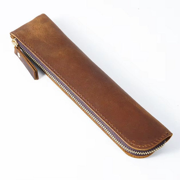 Genuine Leather Pen Case - Handmade Leather Pen or Letter Opener Holder