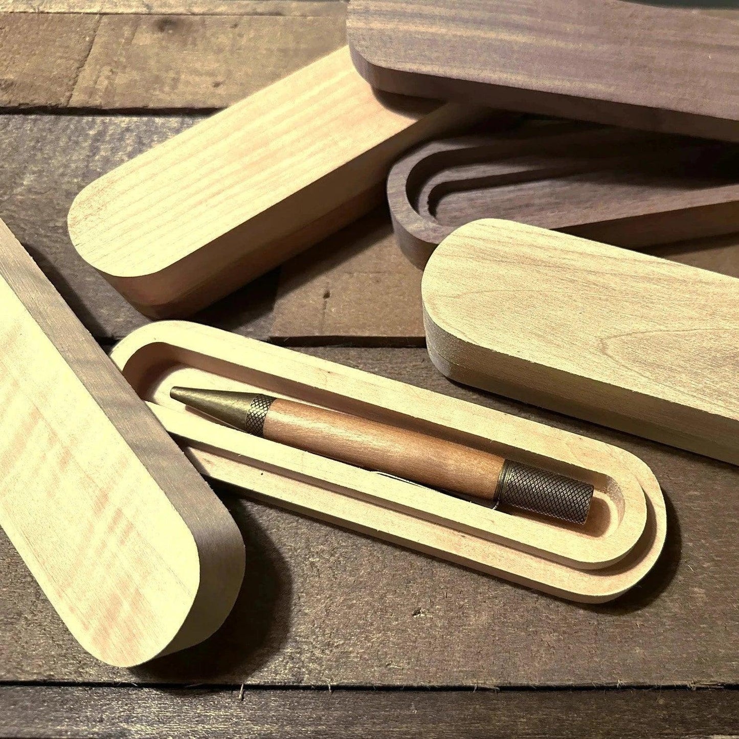 Handcrafted Rustic Wood Pen Box - Made to Last with Beautiful Natural Materials