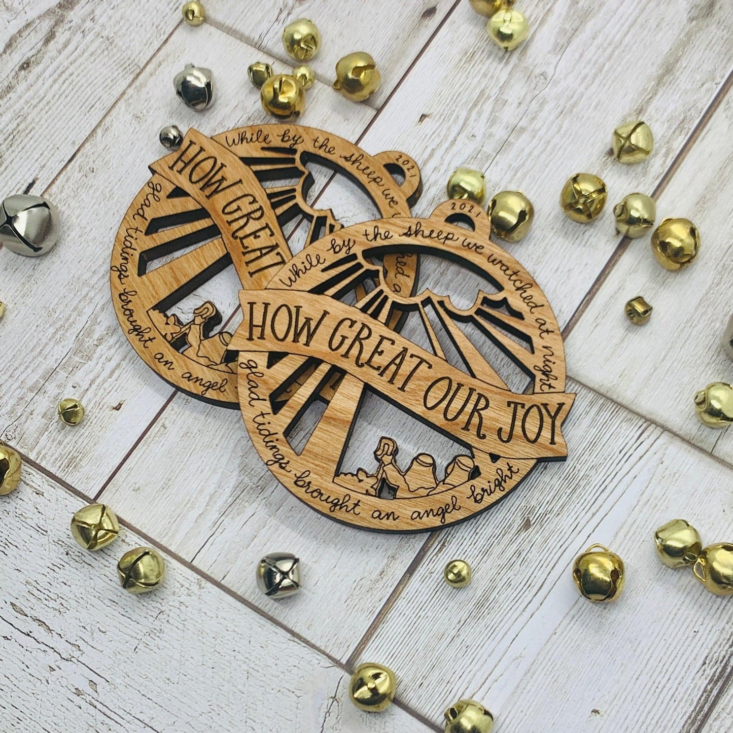 How Great Our Joy Christmas Carol Quote Ornament