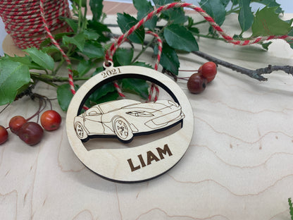 Sports Car Ornament - Personalized