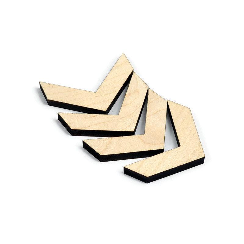 Maple Inlay | Wood Chevron Accents | Board Stitcher | Wood Chevron | Maple Wood Accents | Sets of 2, 4, or 8 | Template Available - Whidden's Woodshop
