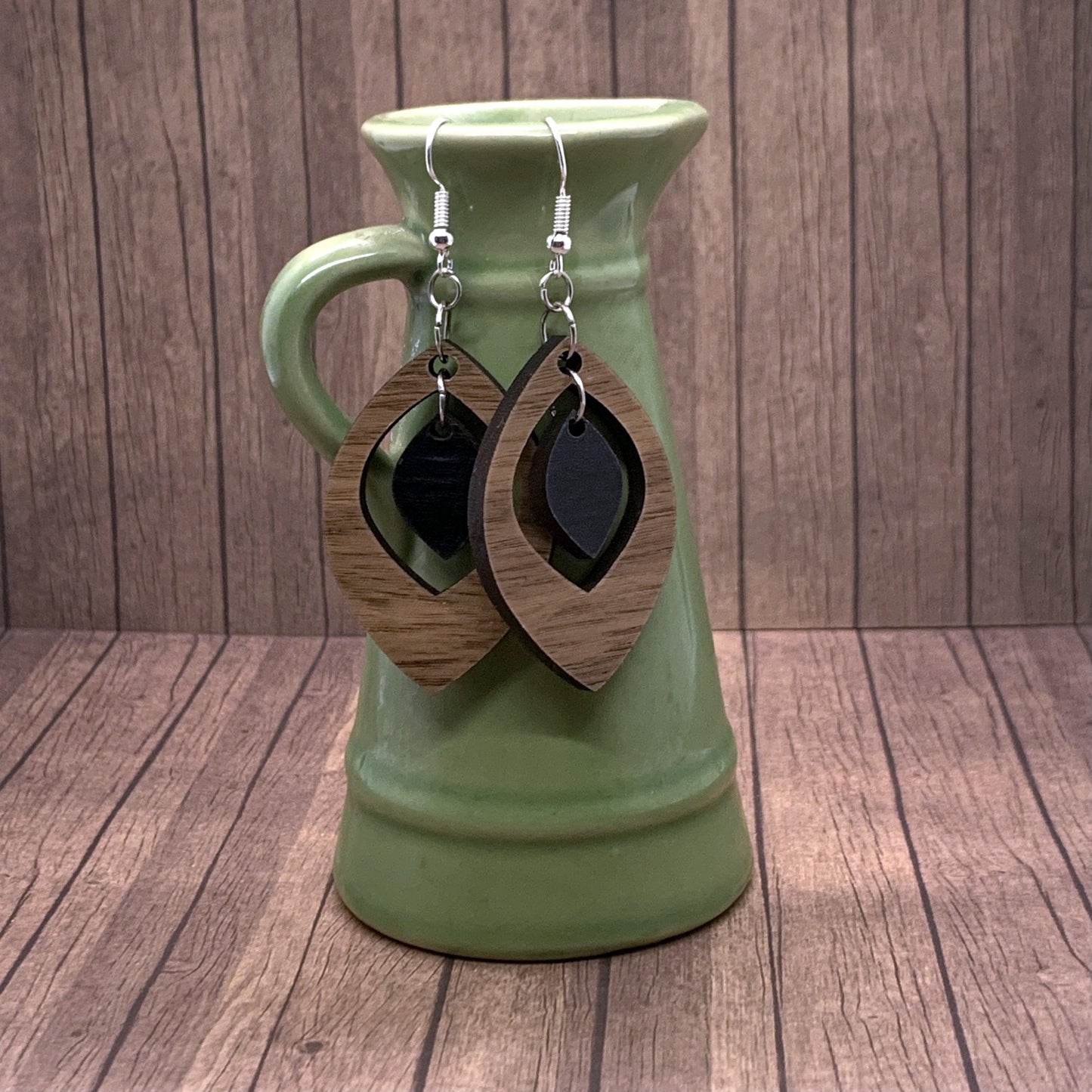 Teardrop Wood Earrings, Wooden Earrings, Wood Jewelry, Handmade Wood Jewelry, Dangle Earrings - Whidden's Woodshop