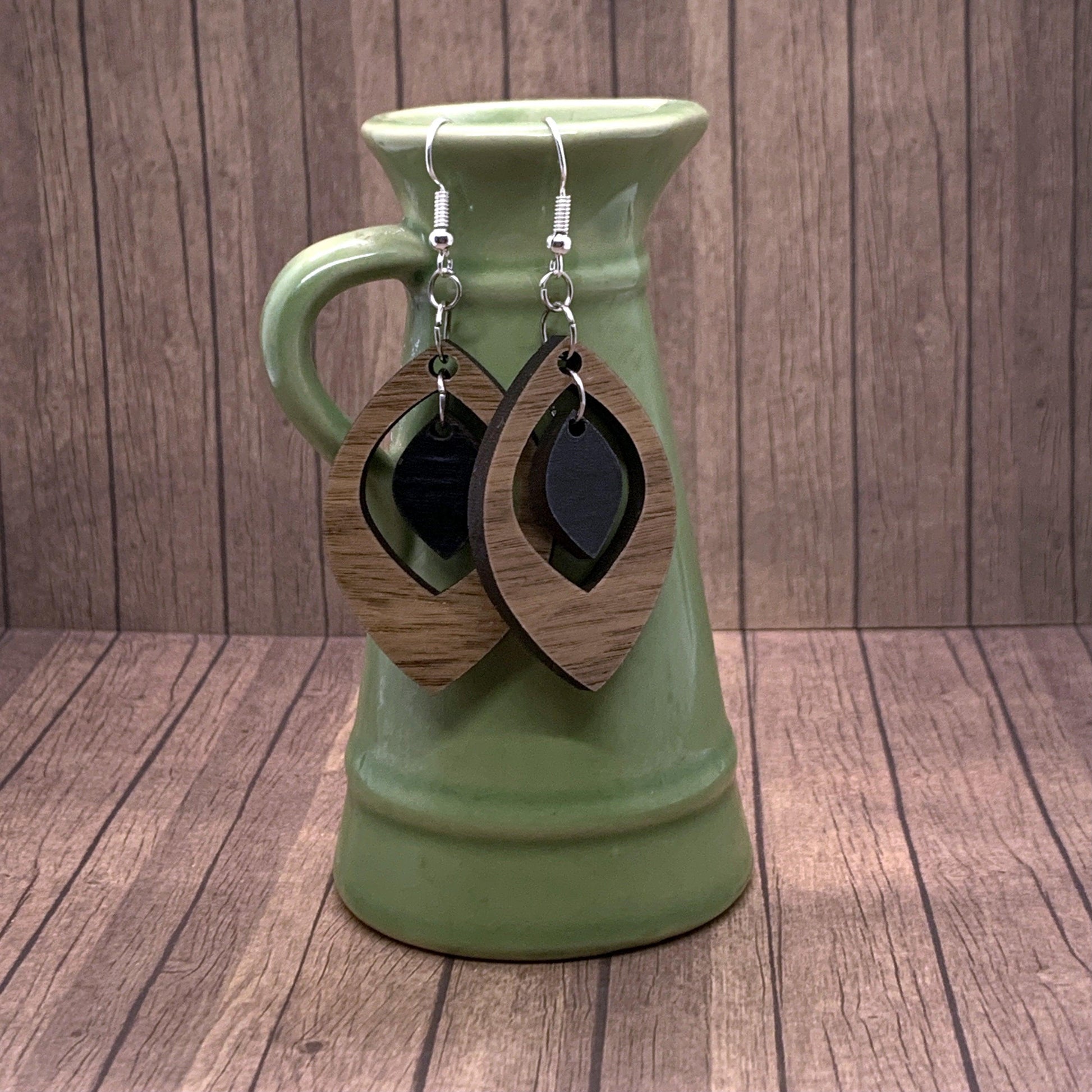 Teardrop Wood Earrings, Wooden Earrings, Wood Jewelry, Handmade Wood Jewelry, Dangle Earrings - Whidden's Woodshop
