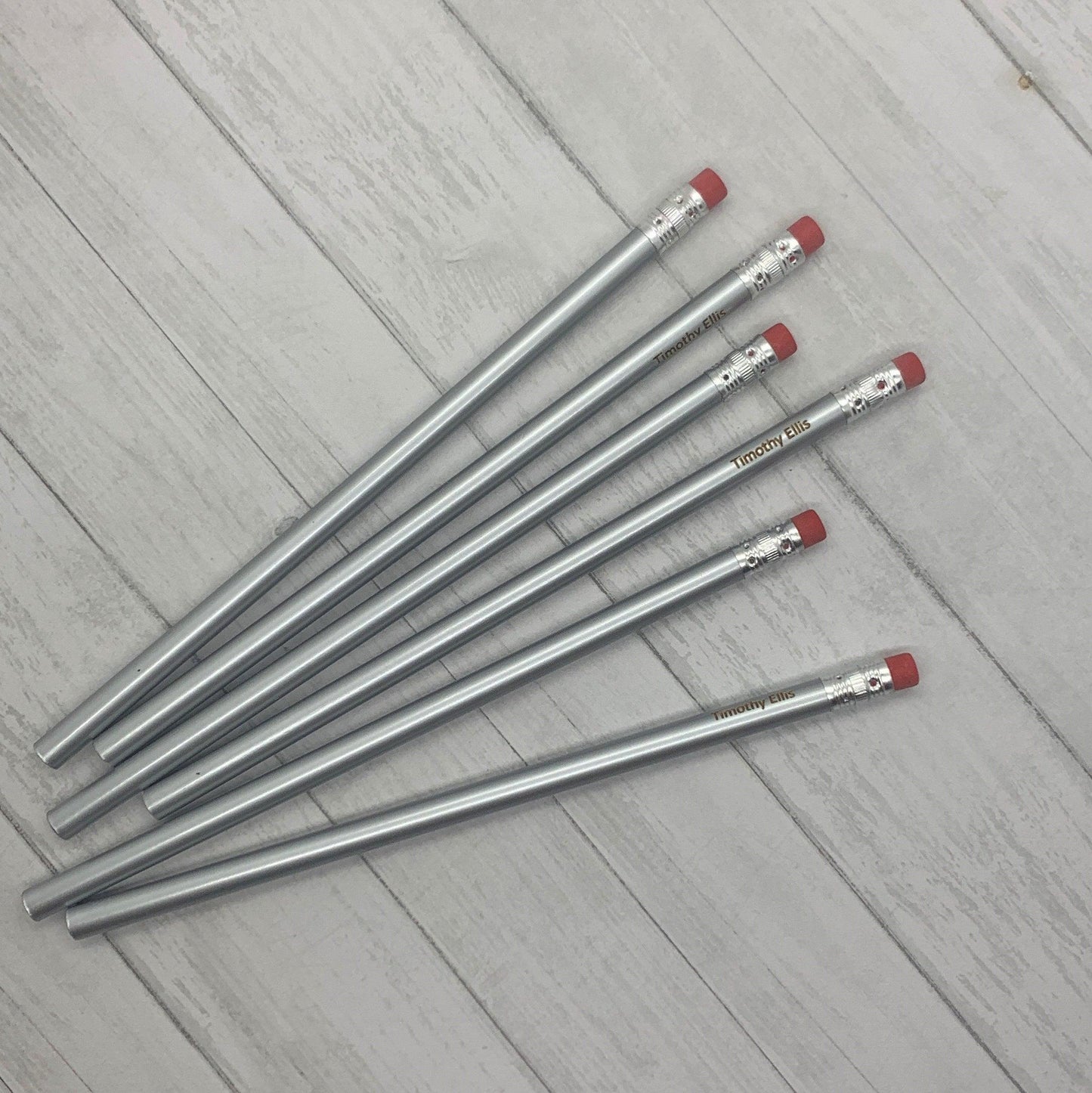 Personalized Engraved Silver #2 Pencils