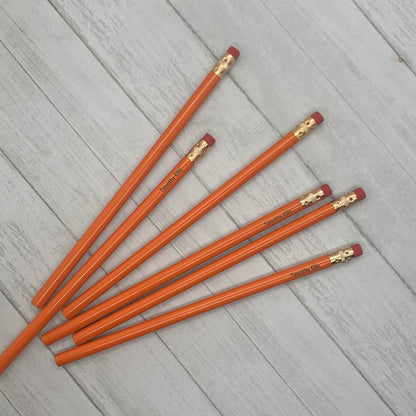 Personalized Engraved Orange #2 Pencils