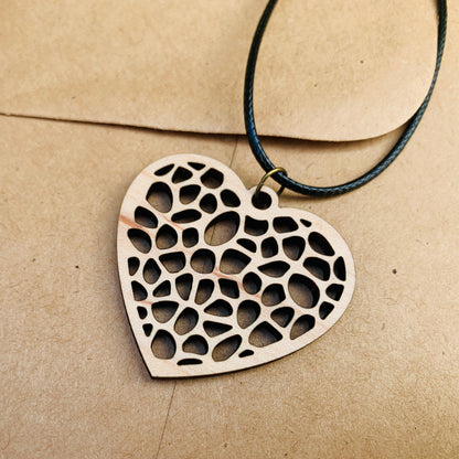 Wood Heart Jewelry: Earrings or Necklace - Perfect for Valentine's & Anniversaries