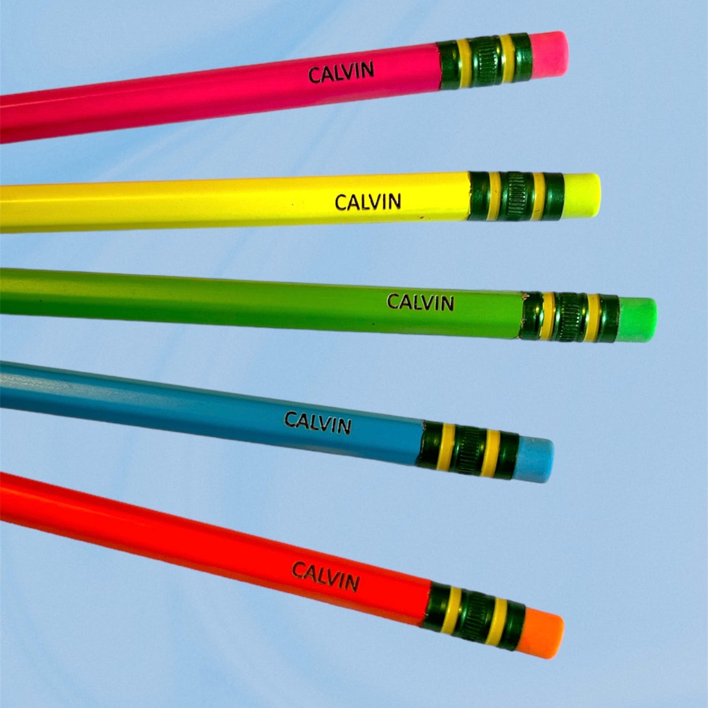 Custom Engraved Neon Ticonderoga Pencils - 5 or 10 Pack | Back to School Student Gift