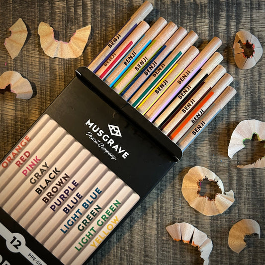 Custom Engraved Musgrave Coloring Pencils – 12 Count – Made in USA