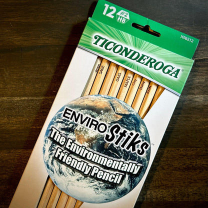 Custom Engraved Ticonderoga Envirostik Pencils - 12 Pack | Back to School Student Gift