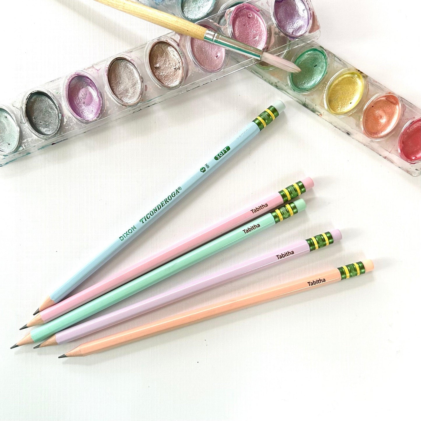 Custom Engraved Pastel Ticonderoga Pencils - 5 or 10 Pack | Back to School Student Gift