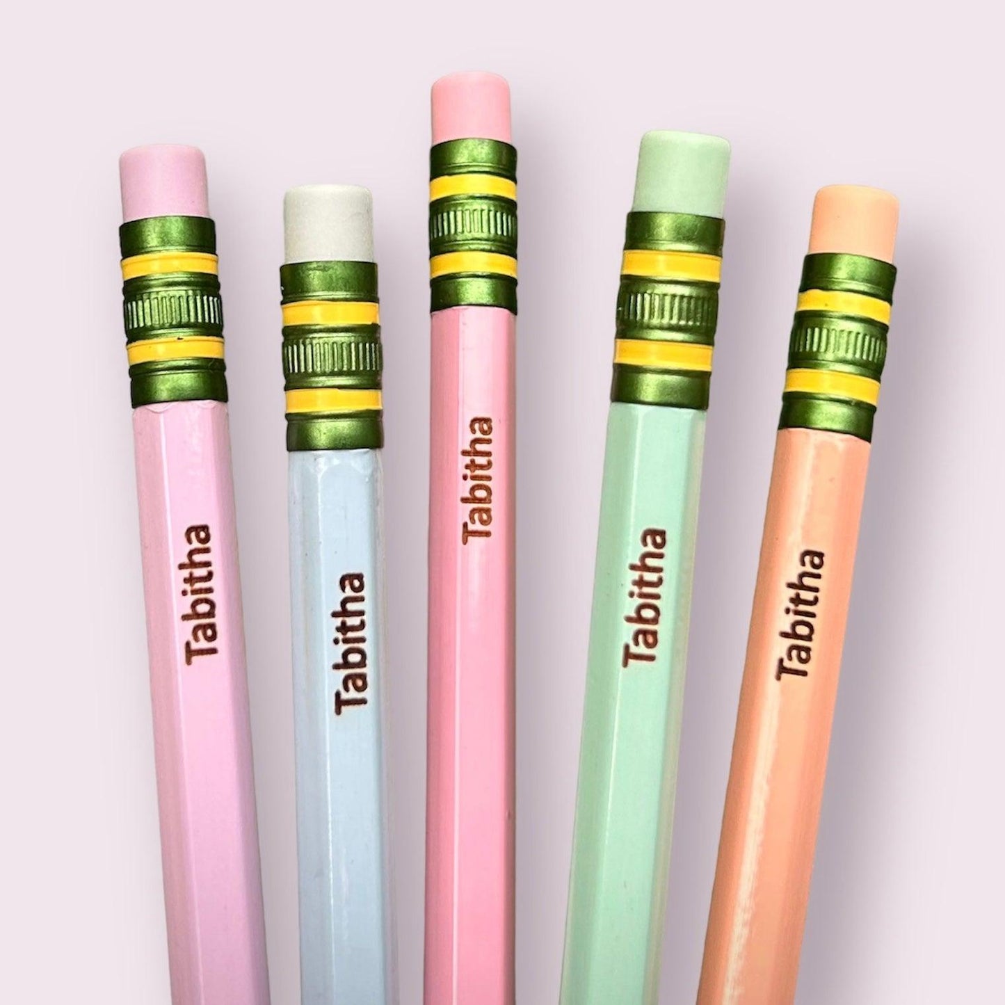 Custom Engraved Pastel Ticonderoga Pencils - 5 or 10 Pack | Back to School Student Gift