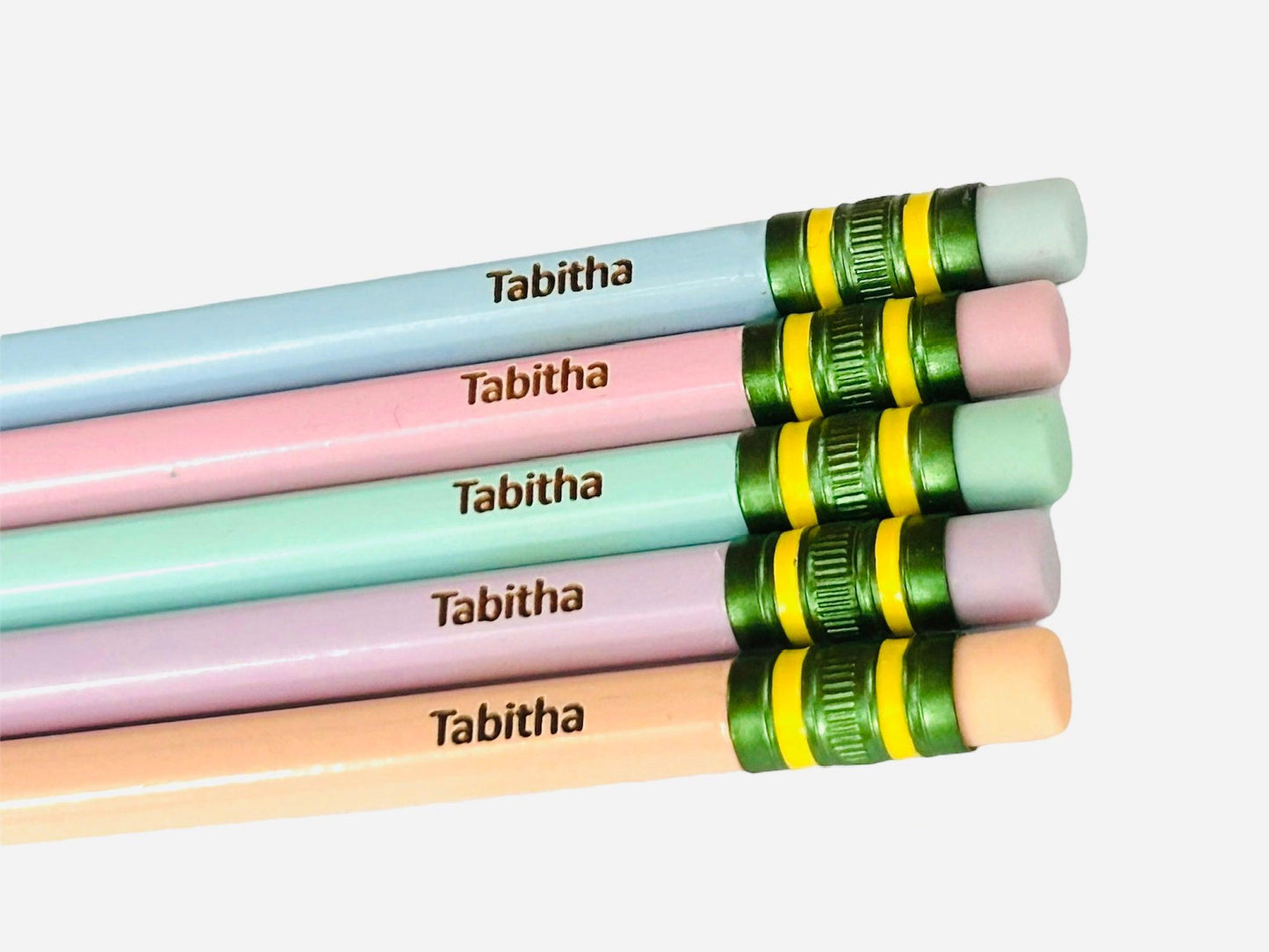 Custom Engraved Pastel Ticonderoga Pencils - 5 or 10 Pack | Back to School Student Gift