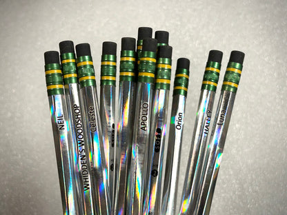 Custom Engraved Noir Holographic Ticonderoga #2 Pencils
