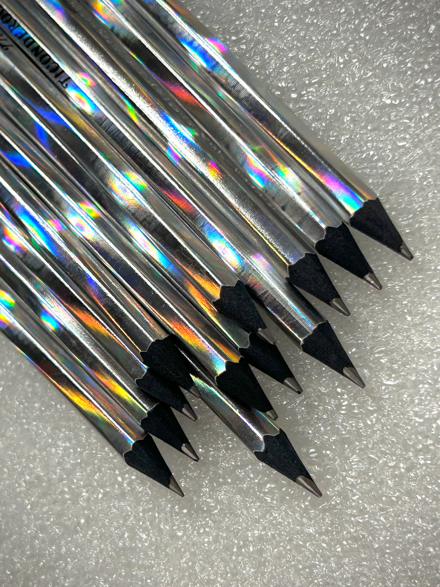 Custom Engraved Noir Holographic Ticonderoga #2 Pencils