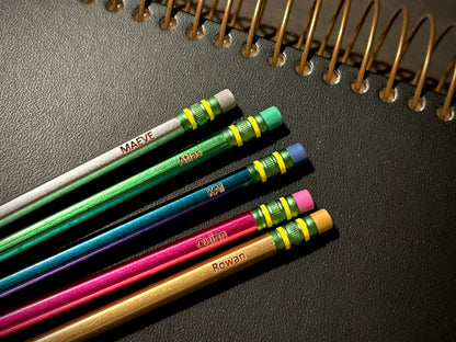 Custom Engraved Metallic Ticonderoga #2 Pencils