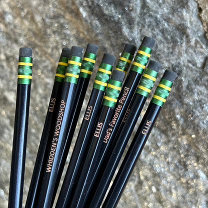 Custom Engraved Black Ticonderoga #2 Pencils