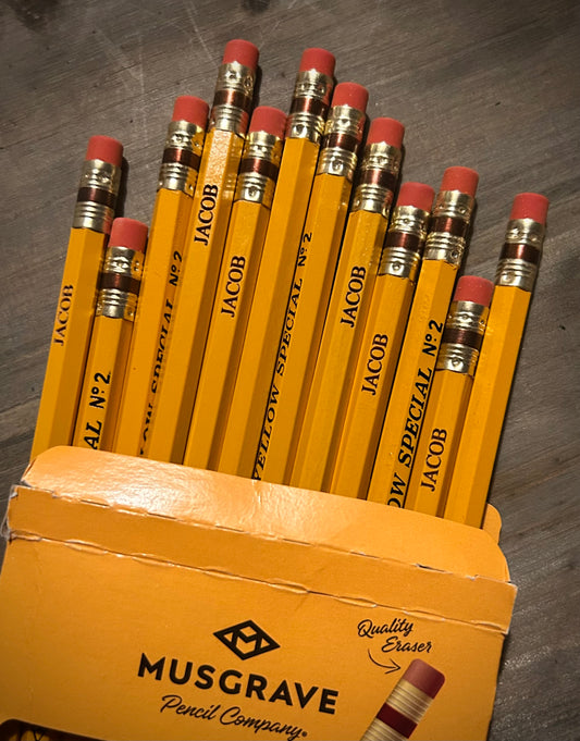 Custom Engraved Musgrave #2 Pencils – 12 Count – Made in USA