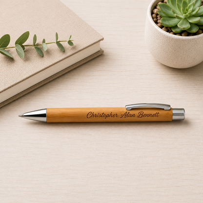 Personalized Bamboo Pen – Custom Engraved Gift for Teachers, Graduates & Professionals
