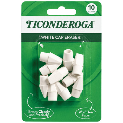 Ticonderoga White Cap Eraser 10 Count