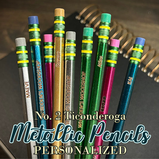Custom Engraved Metallic Ticonderoga #2 Pencils