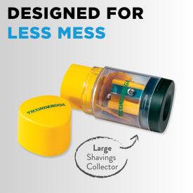 Ticonderoga® DUO Sharpener and Eraser Combination 2 in 1, Green and Yellow, 1 Ct