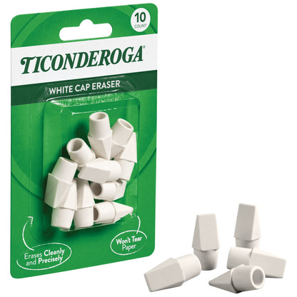 Ticonderoga White Cap Eraser 10 Count