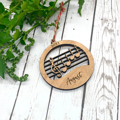 Music Notes Ornament - Personalized