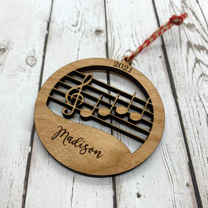 Music Notes Ornament - Personalized