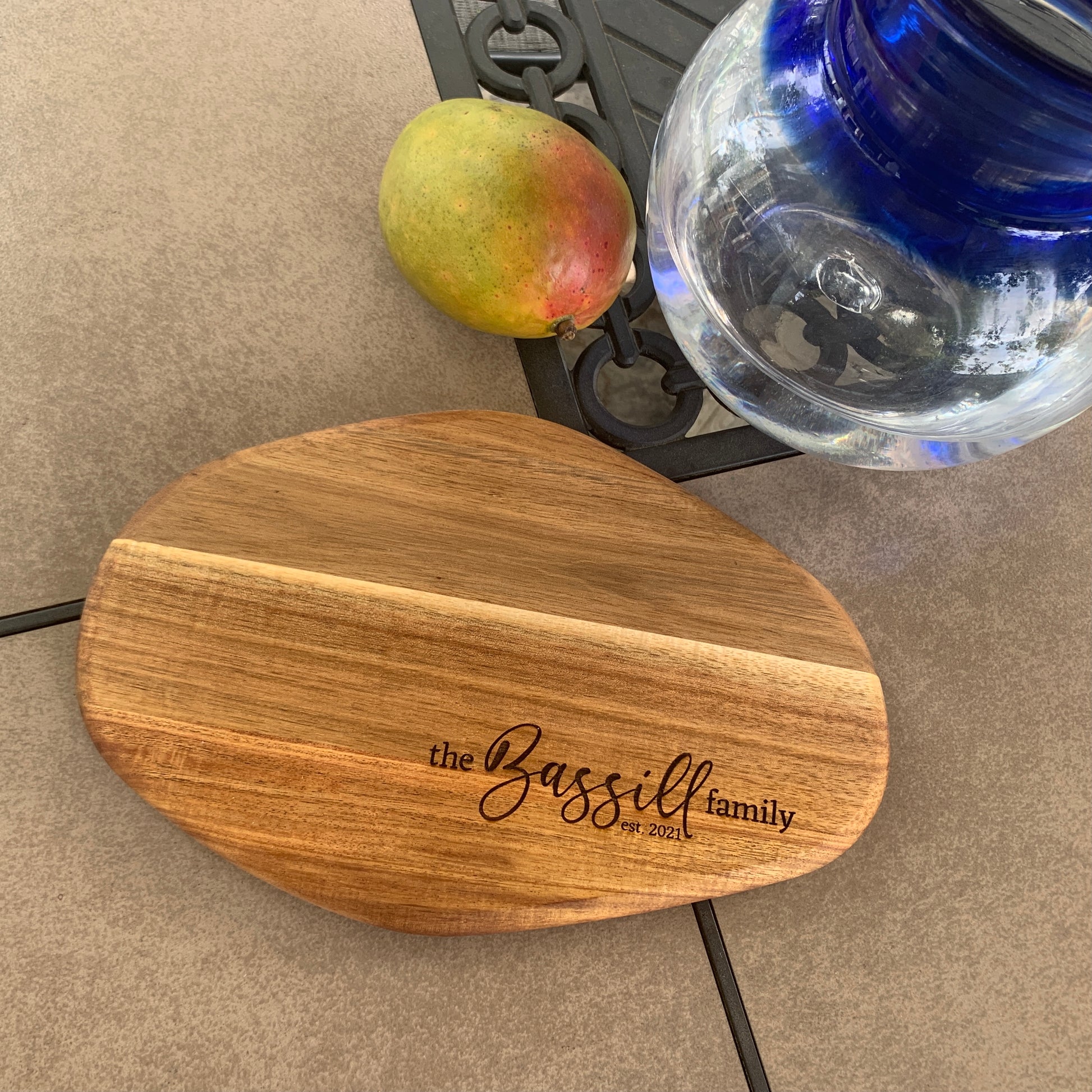 Vegetable Cutting Board - Engraved Mango Wood Solid Chopping Board -  Incredible Gifts