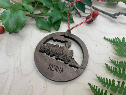 Steam Train Ornament - Personalized