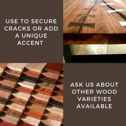 3/4 inch African Mahogany Inlay - Wood Bow Tie Accents - Whidden's Woodshop