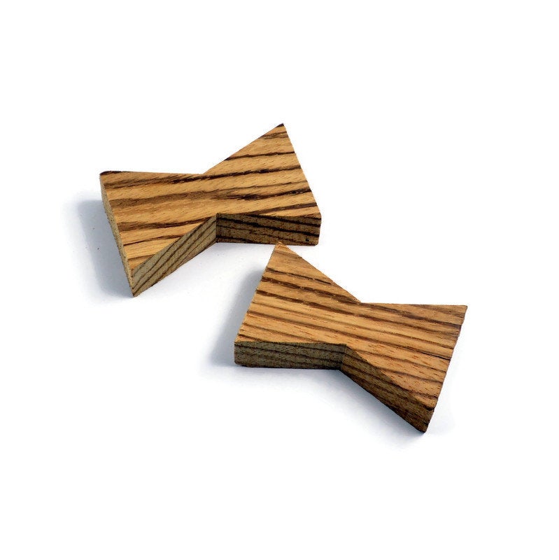 Zebrawood Inlay | Wood Bow Tie Accents | Board Stitcher | Wood Bow Tie | Wood Inlay | Set of 2 or 4 - Whidden's Woodshop