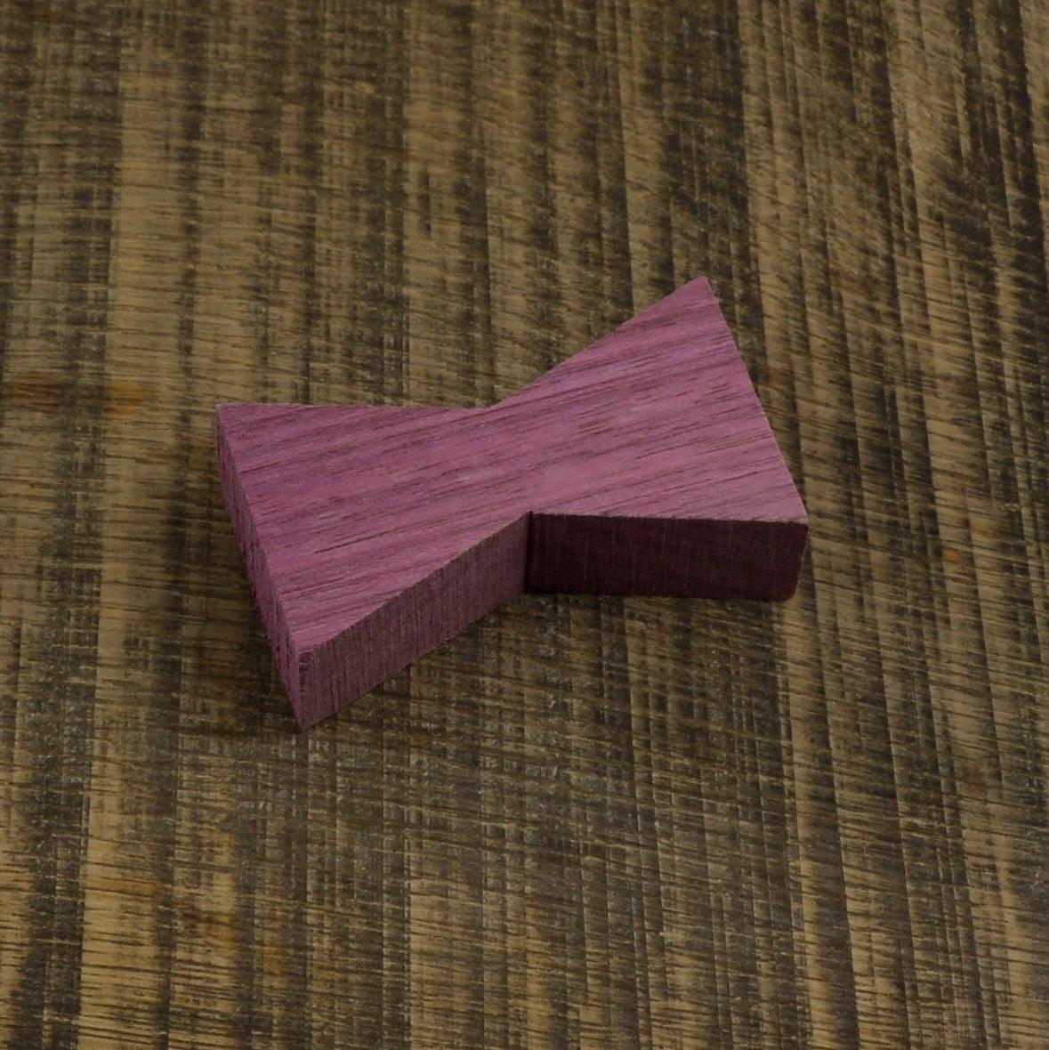 Purpleheart Wood Inlay | Wood Bow Tie Accents | Board Stitcher | Wood Bow Tie | Purpleheart Inlay | Set of 2 or 4 - Whidden's Woodshop