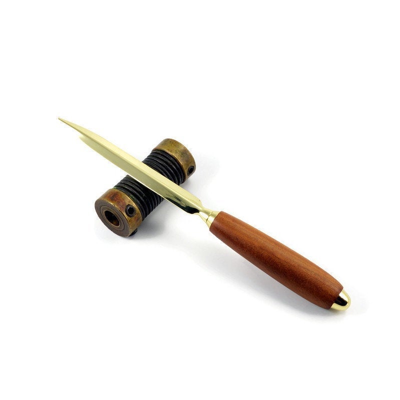 Willow Wood and Gold Letter Opener - 9 Year Anniversary Gift - Whidden's Woodshop