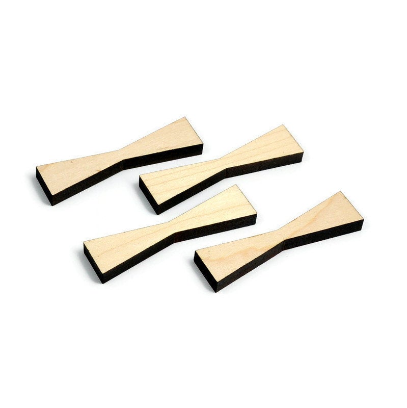 Maple Inlay | Skinny Mini Wood Bow Ties | Board Stitcher | Thin Wood Bow Tie | Maple Wood Accent | Sets of 2, 4, or 8 | Template Available - Whidden's Woodshop