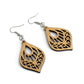 Mandala Wood Earrings, Wooden Earrings, Wood Jewelry, Handmade Wood Jewelry, Dangle Earrings - Whidden's Woodshop