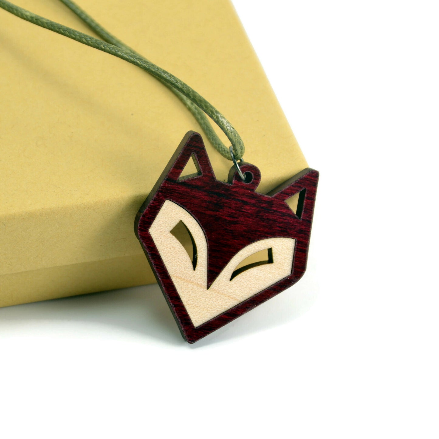 Wood Fox Pendant | Wooden Necklace | Fox Jewelry | Handmade Wood Jewelry | Wood Pendant - Whidden's Woodshop