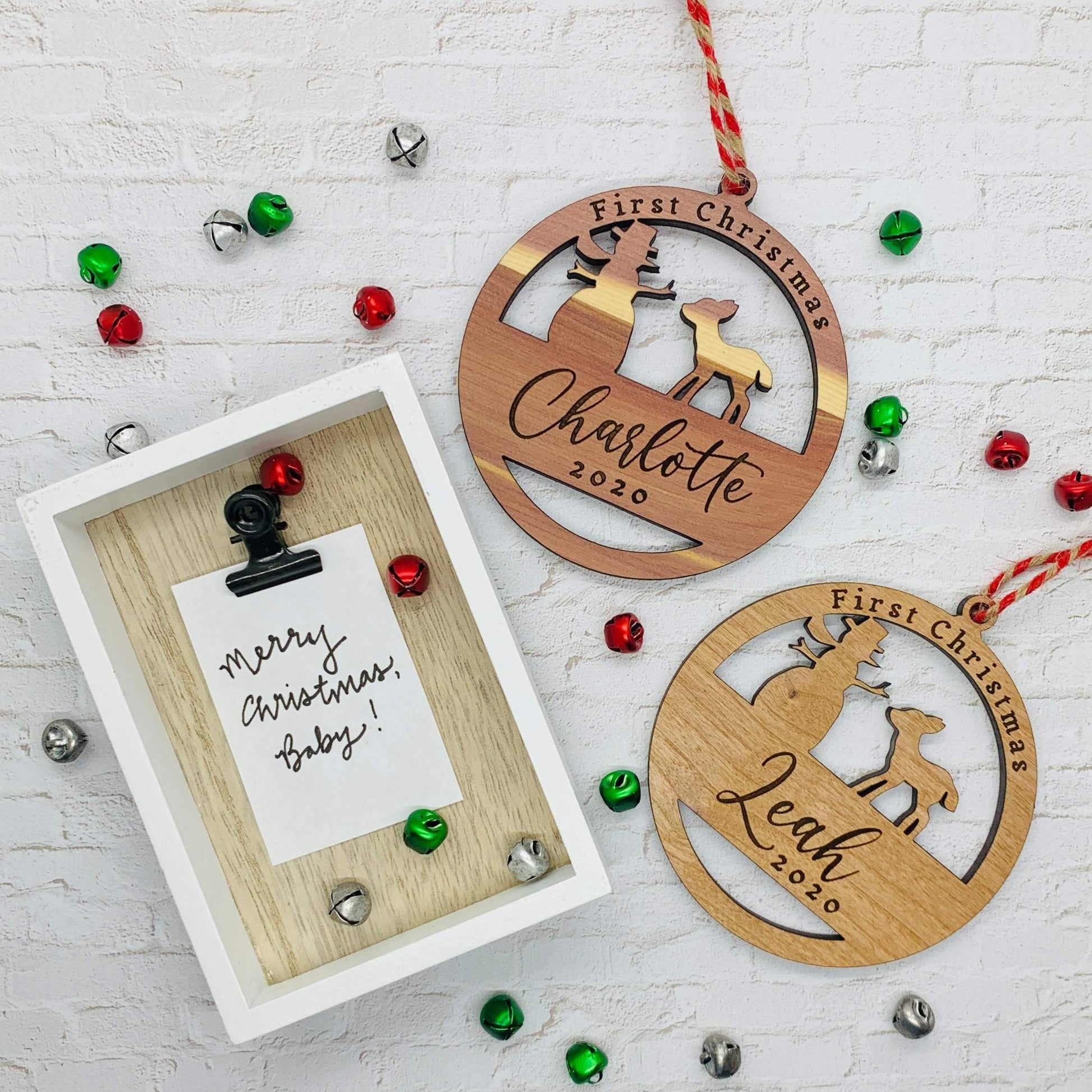 First Christmas Baby Ornament - Christmas 2021 Ornament - Whidden's Woodshop