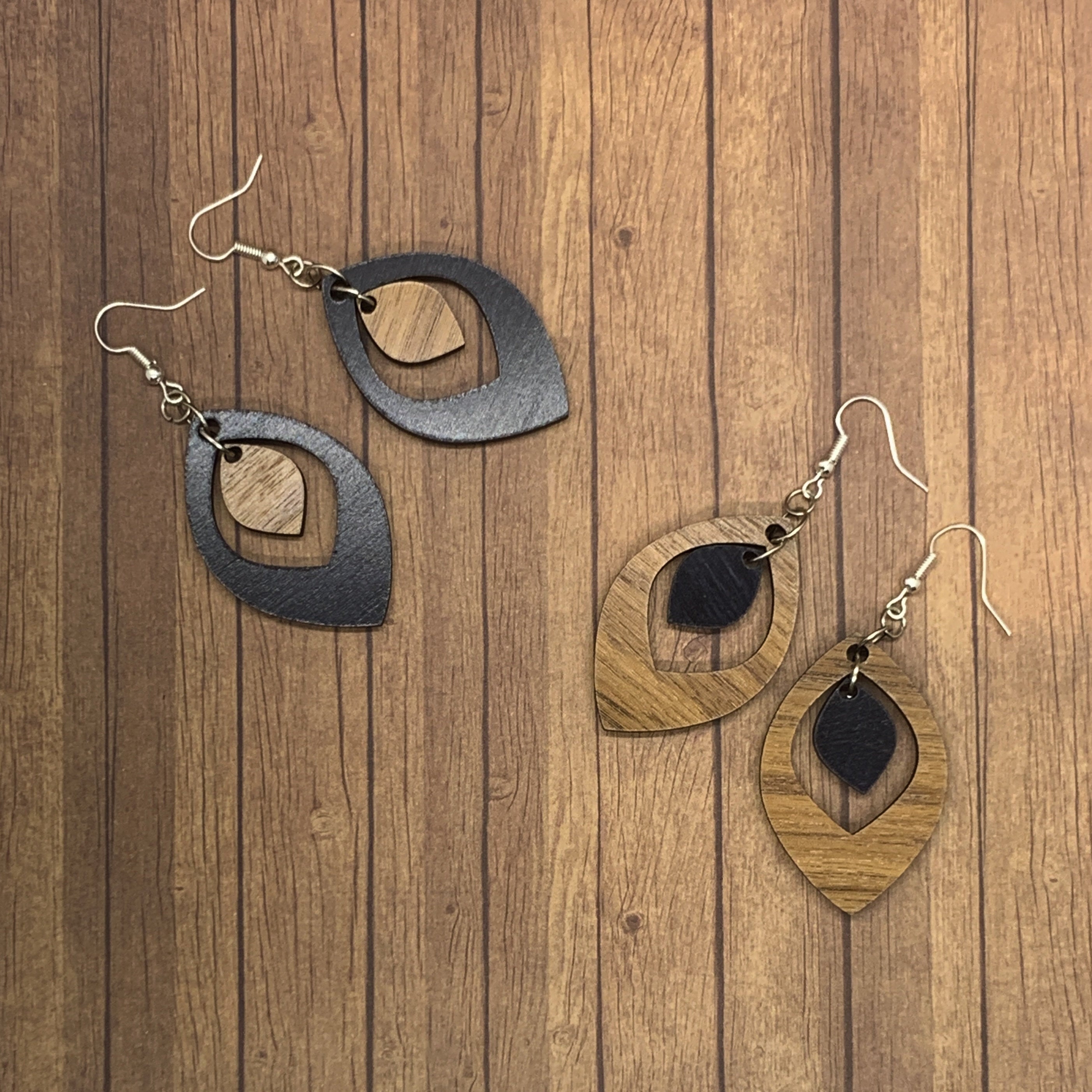 Wood Earrings – Sticks, Stones and Stitches Appalachian Crafts