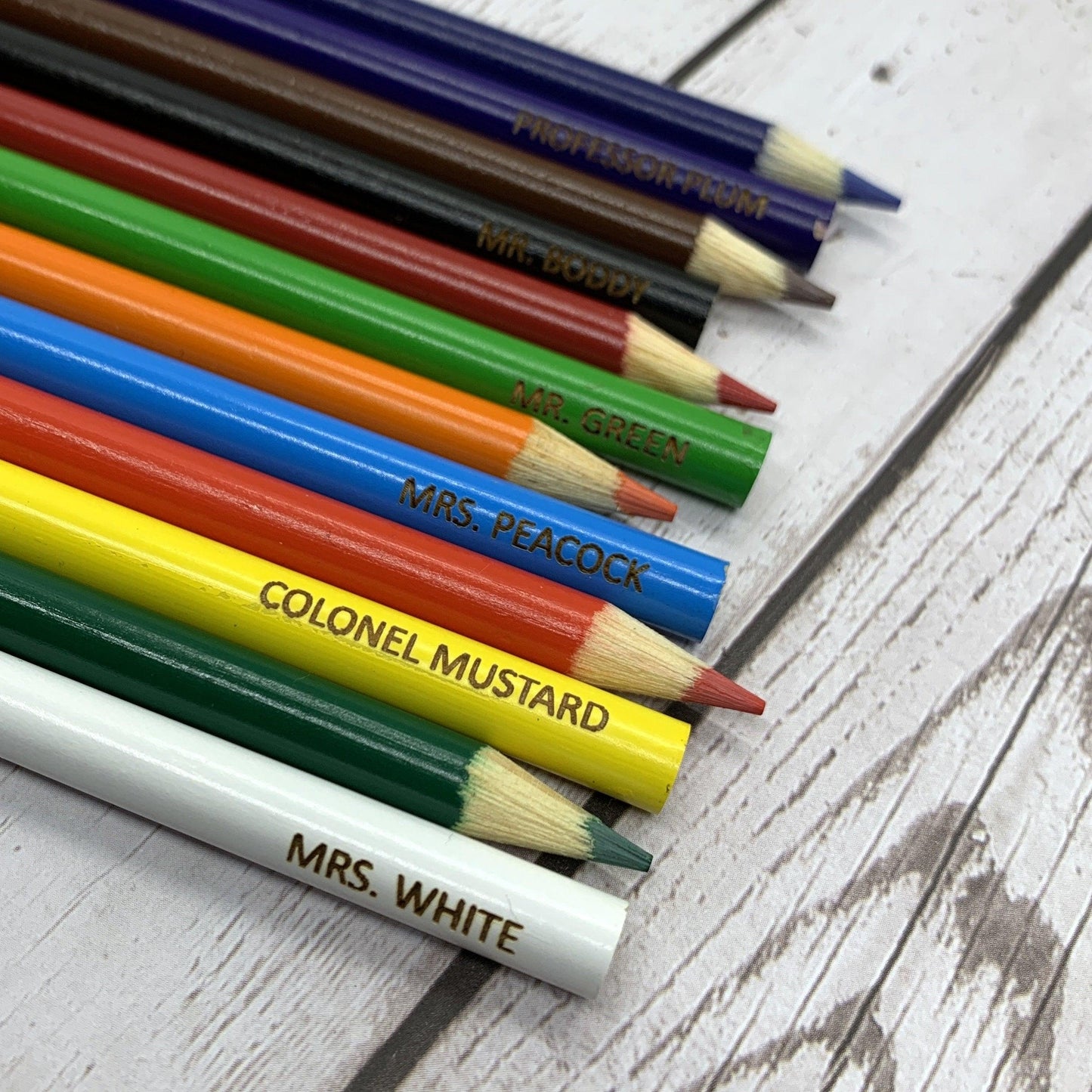 Mildly Rude Must Haves Personalized Pencil Set in Mustard. Funny