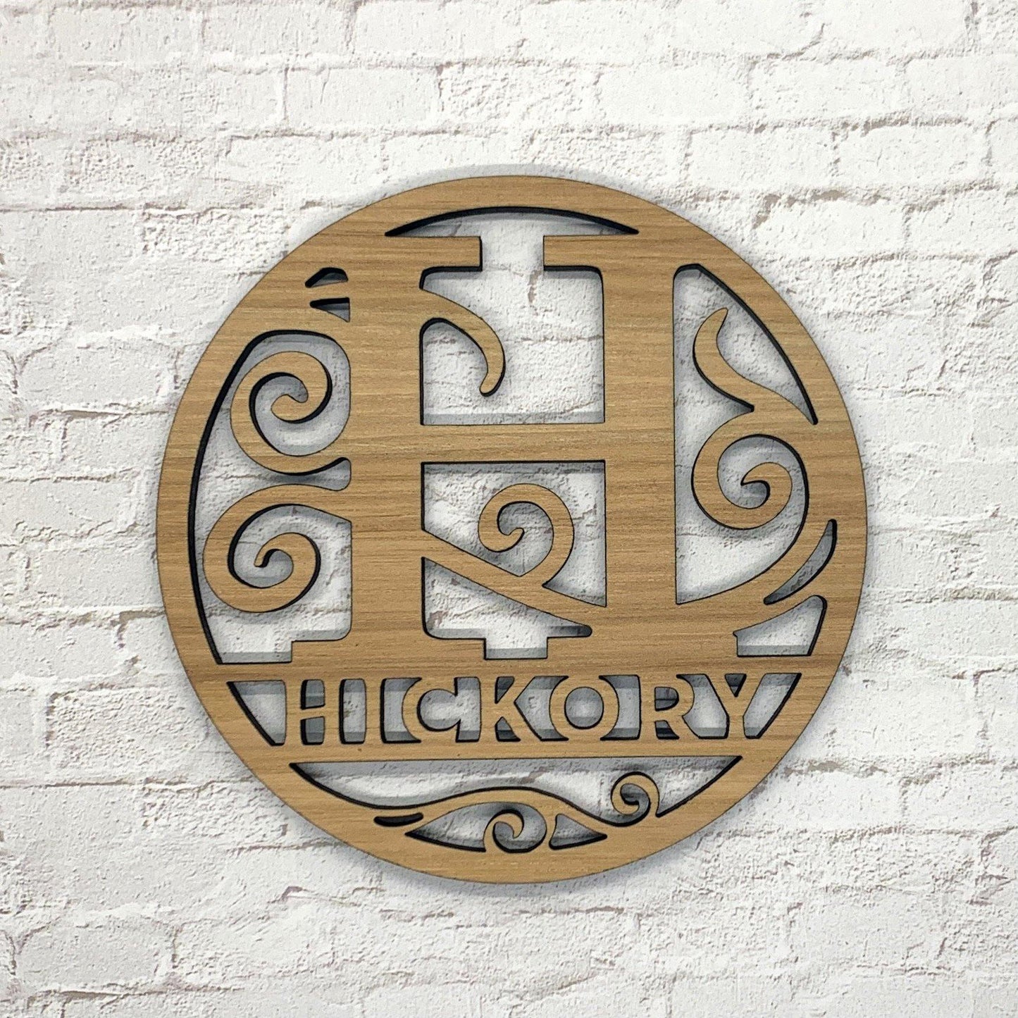 10 inch Custom Round Wood Monogram - Whidden's Woodshop