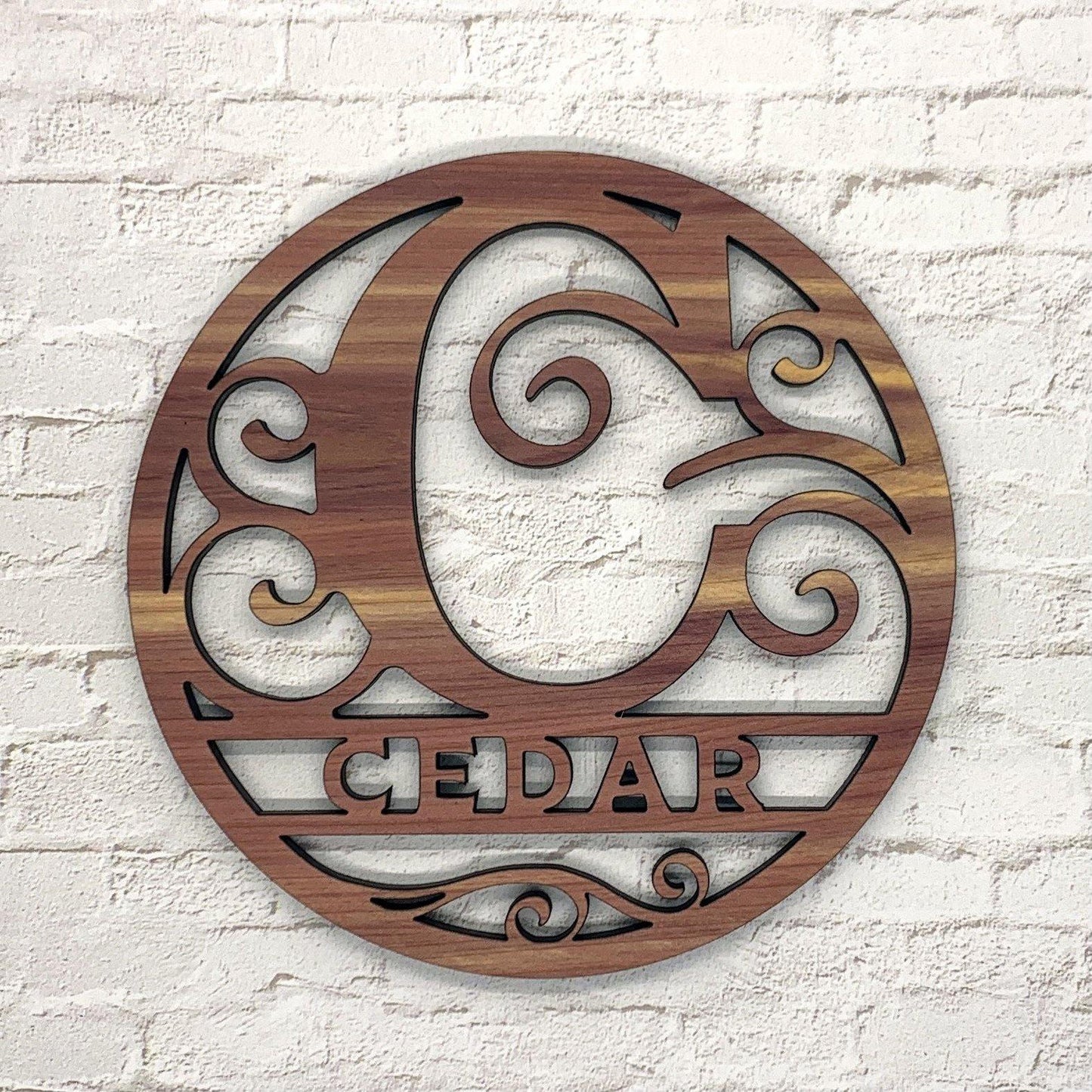 10 inch Custom Round Wood Monogram - Whidden's Woodshop