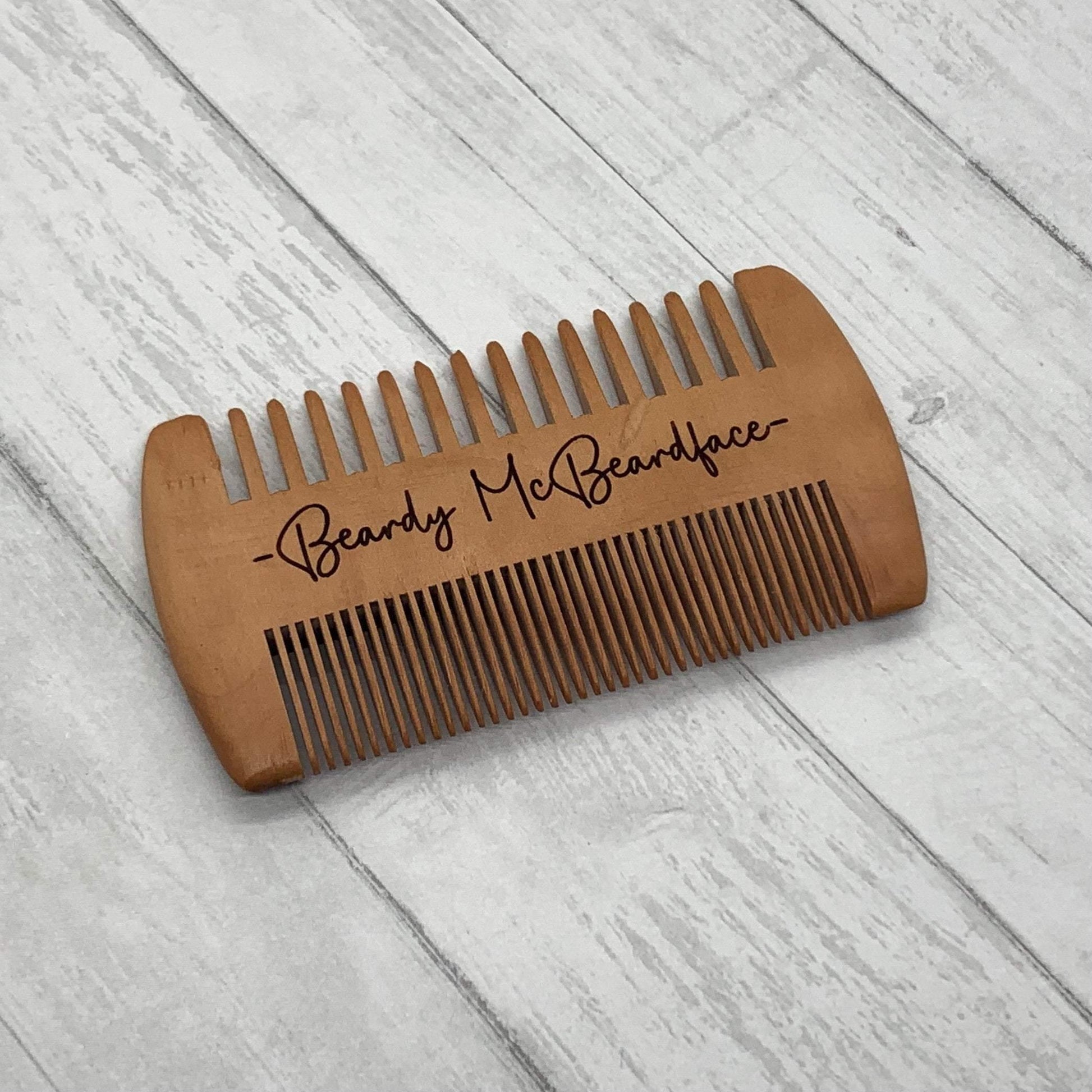 Engraved Sandalwood Beard Comb - Whidden's Woodshop
