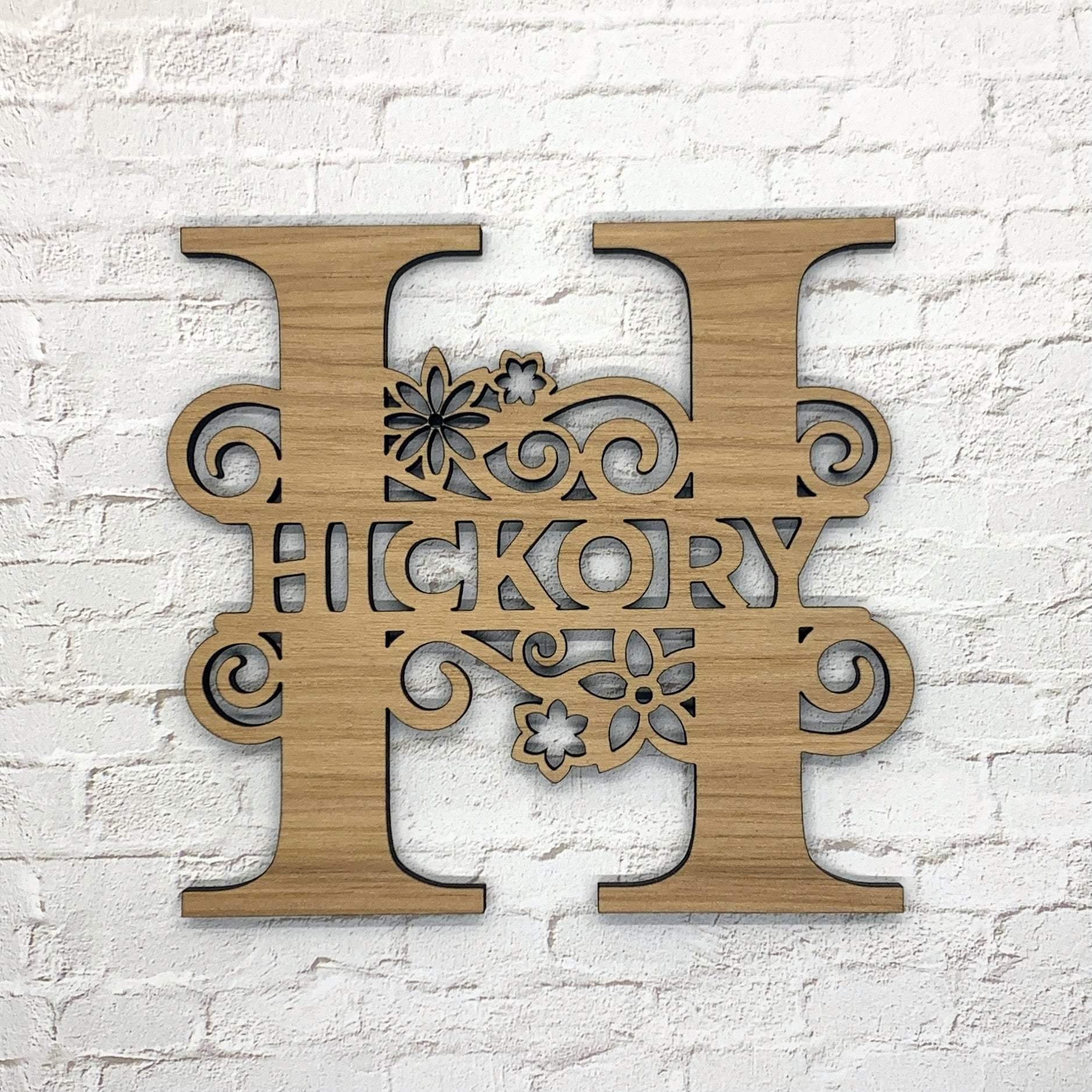 10 Inch Custom Floral Wood Monogram - Whidden's Woodshop