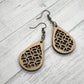 Geometric Wood Earrings, Teardrop Earrings, Wood Jewelry, Handmade Wood Jewelry, Dangle Earrings - Whidden's Woodshop