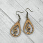 Musical Wood Earrings, Teardrop Earrings, Wood Jewelry, Handmade Wood Jewelry, Dangle Earrings - Whidden's Woodshop