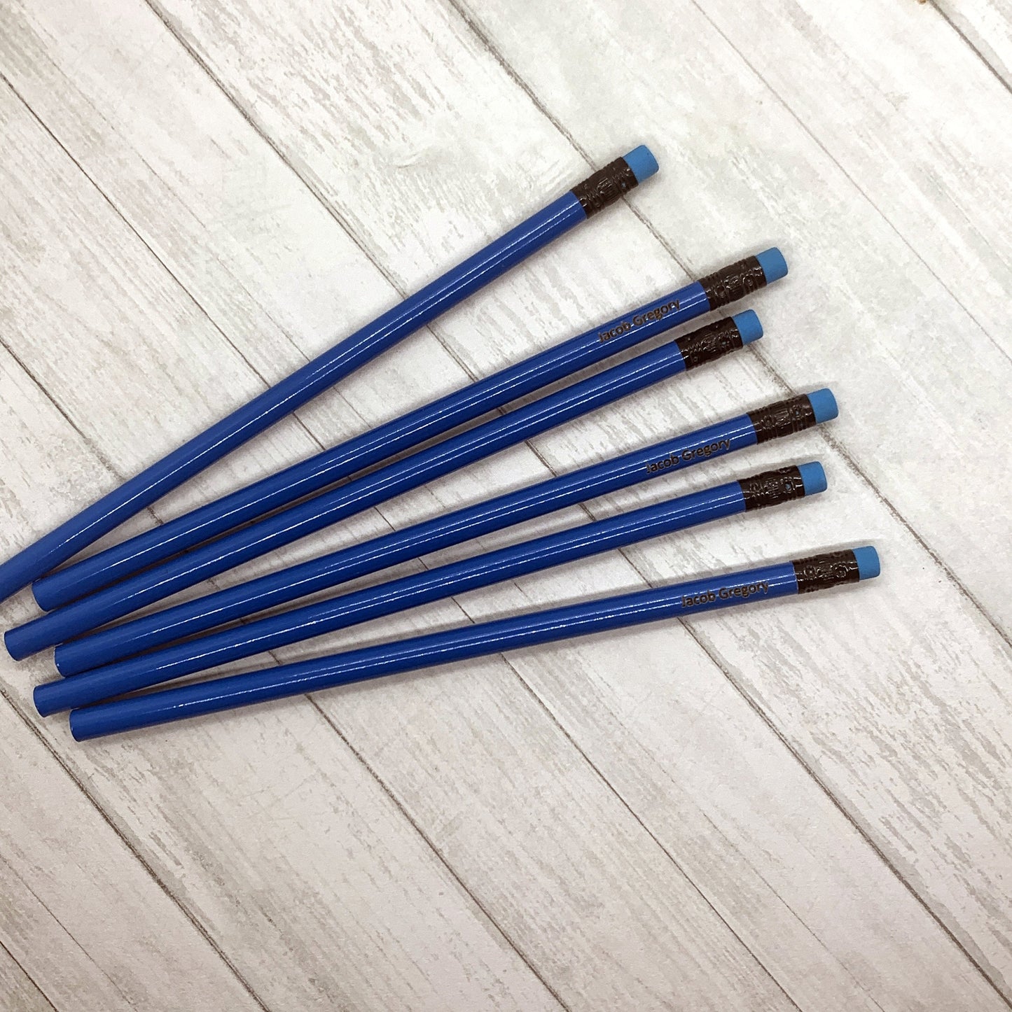 Personalized Engraved Neon Blue #2 Pencils