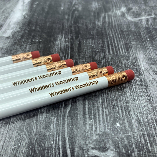 Personalized Engraved White #2 Pencils