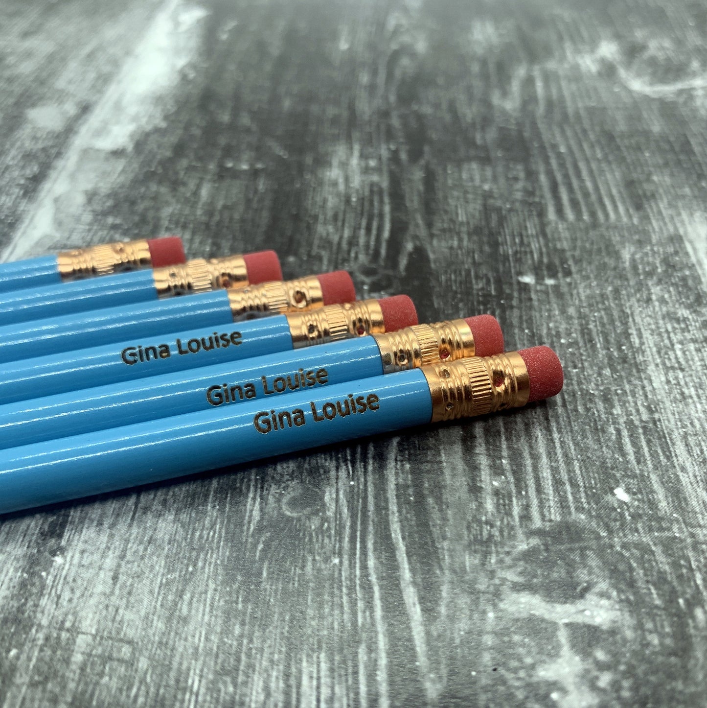 Personalized Engraved Light Blue #2 Pencils